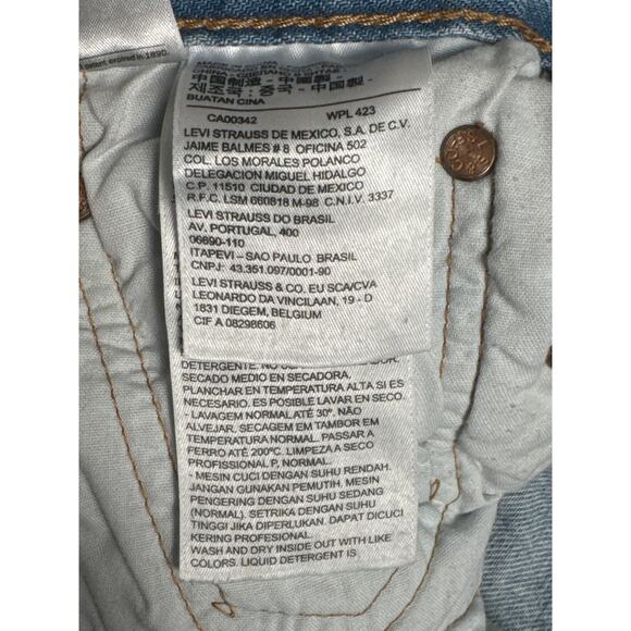 Levi's Womens Custom 501 Taper Jeans with Peach Embroidered Pocket Size 26 - Picture 6 of 13